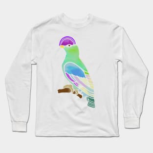 Watercolor Rainbow Cockatoo Long Sleeve T-Shirt